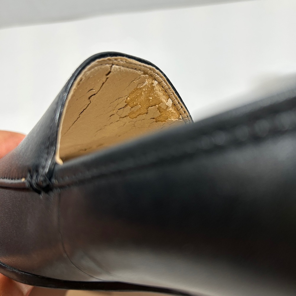 Sam Edelman Loafers Womens 6.5 Leon Black Leather Almond Toe Flats Slip On - Picture 3 of 8